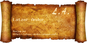 Latzer Andor névjegykártya
